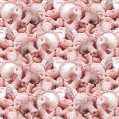 The seamless background with forest mushrooms.
