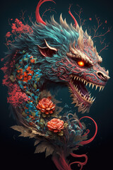 AI generated Abstract chinese dragon