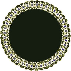 Round frame with a pattern. Vector file for designs.