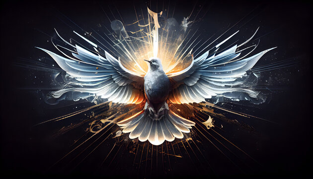 Spiritual revival outside with sun backlight.