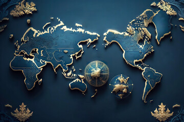 illustration of the world map