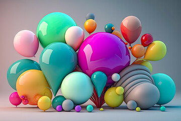 illustration of the colorful balloons