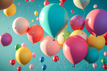 illustration of the colorful balloons