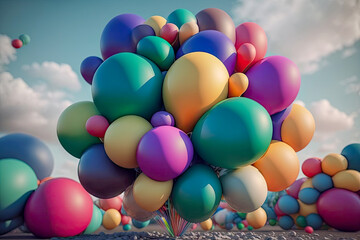 Fototapeta na wymiar illustration of the colorful balloons