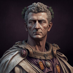 Great roman empire. Roman emperor Claudius (41–54 CE). original name Tiberius Claudius Nero Germanicus. Created with Generative AI technology.