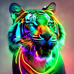 Tiger in neon.
