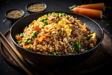 Fried Rice, Chinese Food, Chinese Cuisine, Delicious Food, National Cuisine, International Cuisine, Food Closeup, Closeup, Food, Generative AI