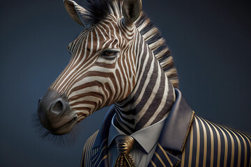 illustration of zebra in business suit