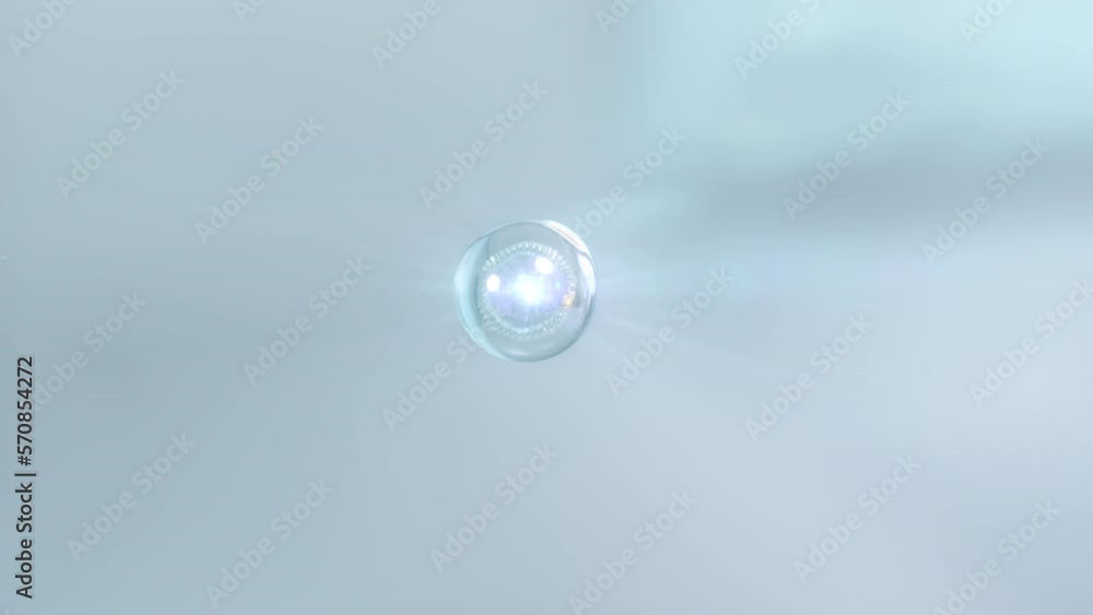 Poster 3d animation the components of a macro shots serum come together. essentials for serum design in cos