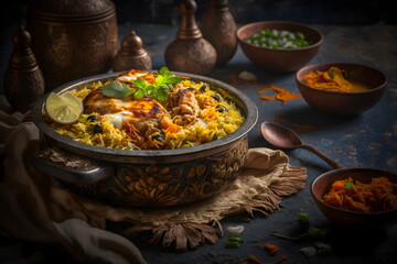 Biryani. Indian Food, Indian Cuisine, Delicious Food, National Cuisine, International Cuisine, Food Closeup, Closeup, Food, Generative AI
