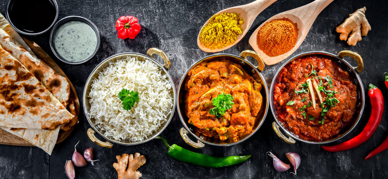 Hot Madras Paneer And Vegetable Masala With Rice