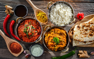 Hot madras paneer and vegetable masala with rice