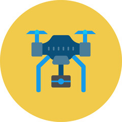 Drone Multicolor Circle Flat Icon