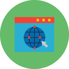 Internet Multicolor Circle Flat Icon
