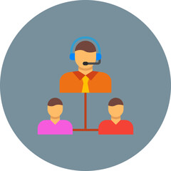 Supervisor Multicolor Circle Flat Icon