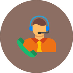 Customer Service Multicolor Circle Flat Icon