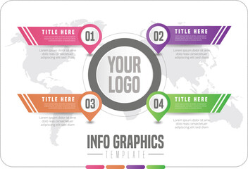 Abstract 4 infographics elements. Vector illustration.