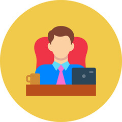 Boss Multicolor Circle Flat Icon