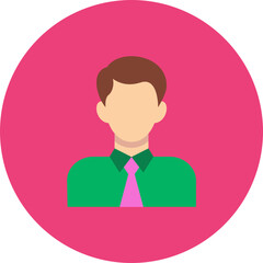 Employee Multicolor Circle Flat Icon