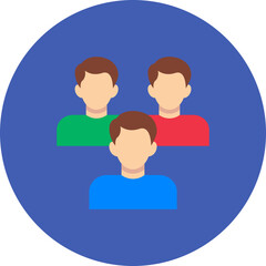 Fototapeta premium Team Multicolor Circle Flat Icon