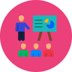 Presentation Multicolor Circle Flat Icon