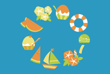 可愛い暑中見舞いハガキ