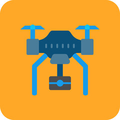 Drone Multicolor Round Corner Flat Icon