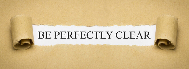 be perfectly clear