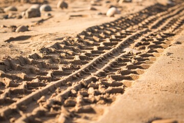 Sand track of a wheel 