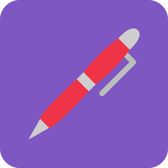 Ballpoint Multicolor Round Corner Flat Icon