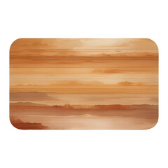 Wooden Chopping Board Top View Isolated Detailed Hand Drawn Painting Illustration