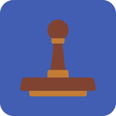 Stamp Multicolor Round Corner Flat Icon