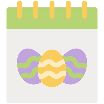 easter calendar flat icon