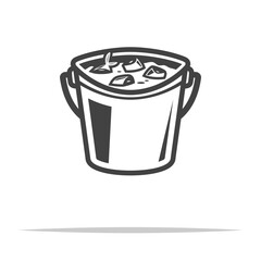 Bucket of fish chum icon transparent vector isolated
