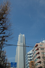 Naklejka premium 新宿の街の風景と青空