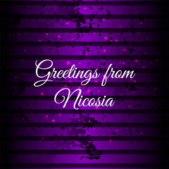 Greetings from 		Nicosia  on a colorful background, vector illustration