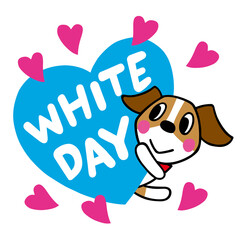 ジャックラッセルテリア犬　ホワイトデーイラスト