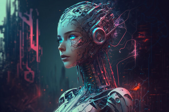 Artificial intelligence in future, technology wallpaper 