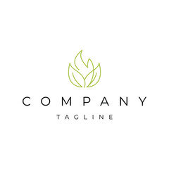 Flower fire flame flat icon logo design vector template