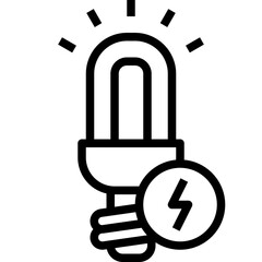 LED bulb black outline icon