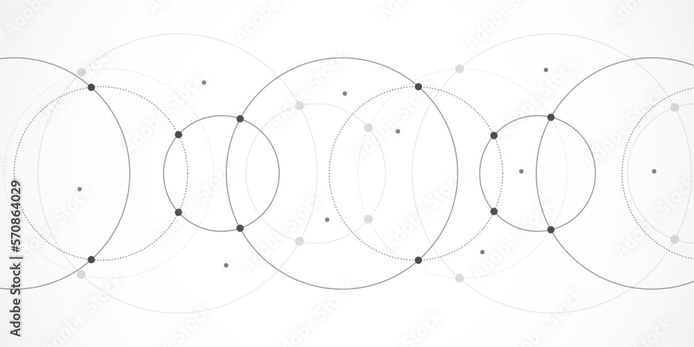 Poster abstract geometric background with plexus circles. vector illustration of minimalistic design