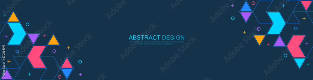 Wall mural creative idea of modern design with abstract geometric background. minimalistic vector texture with 