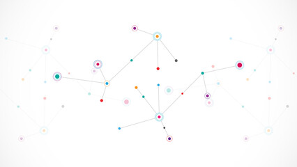 Science and technology concept with molecules. Vector illustration of minimalistic design