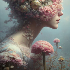 the girl with a flower