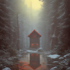 christmas tree in the snow