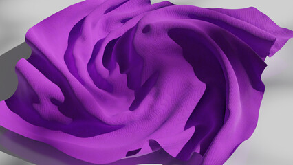 Purple Cloth abstrack Realistic 3d illustration
