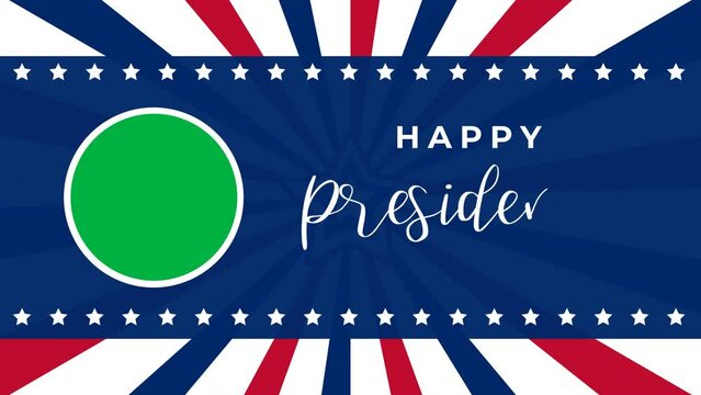 presidents day text animation on green screen with copy space for put your photo in this video. suitable for happy president's day celebration.