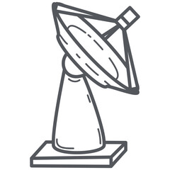 Ground Satellite Doodle Space Wars Line Art