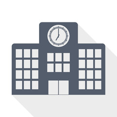 Office building vector icon, architecture concept flat design illustration