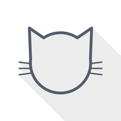 Cat head vector icon, animal concept flat design illustration